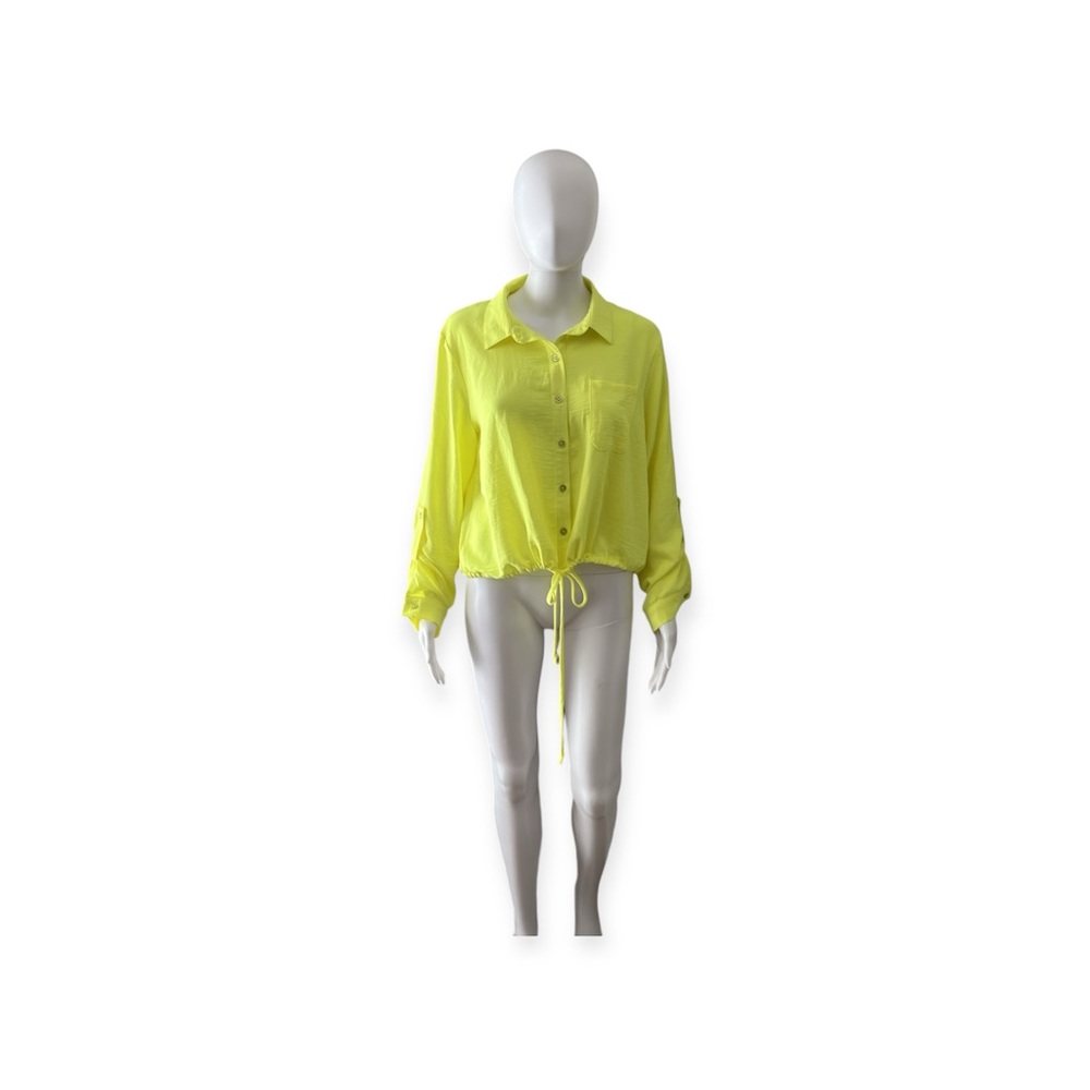 Chocolate Lime Green Top Size L